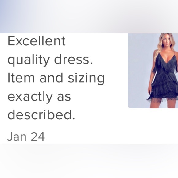 NWT SMLXL black tassel fringe deep V gatsby salsa various sizes price is final - Picture 16 of 16